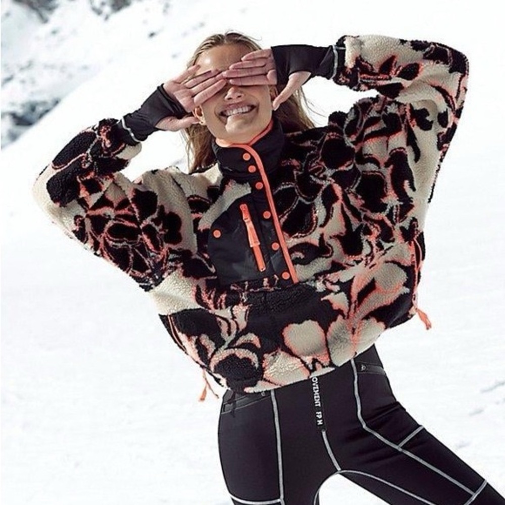 Free People FP Movement Rocky Ridge Hit the Slopes Fleece Pullover Magnolia - Picture 2 of 6